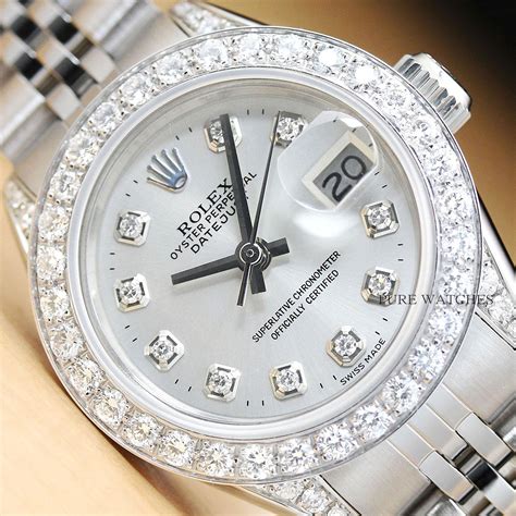 rolex lady-datejust silver diamond face steel & white gold|rolex lady datejust best price.